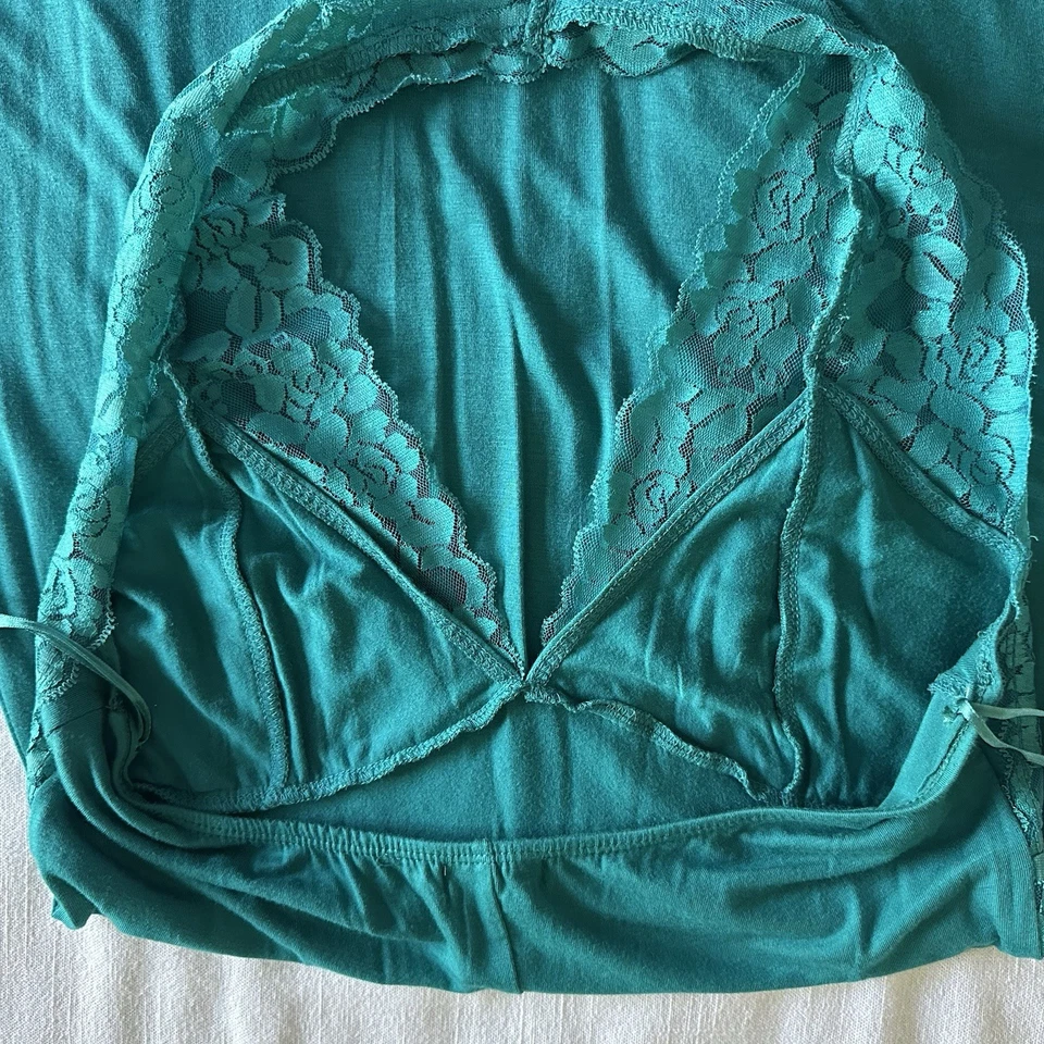 De Colección Sello Húmedo Y2K Babydoll Encaje Corpiño Verde Halter Vestido Talla Jr L Sexy Fecha Noche Foto 4 de 4