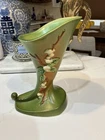 Roseville Snowberry Green 1947 Mid Century Modern Pottery Cornucopia Vase 1CC-8”