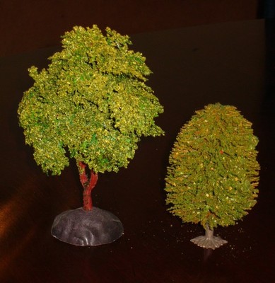 2-Piece Tree / Shrub Lot - Dollhouse Miniature