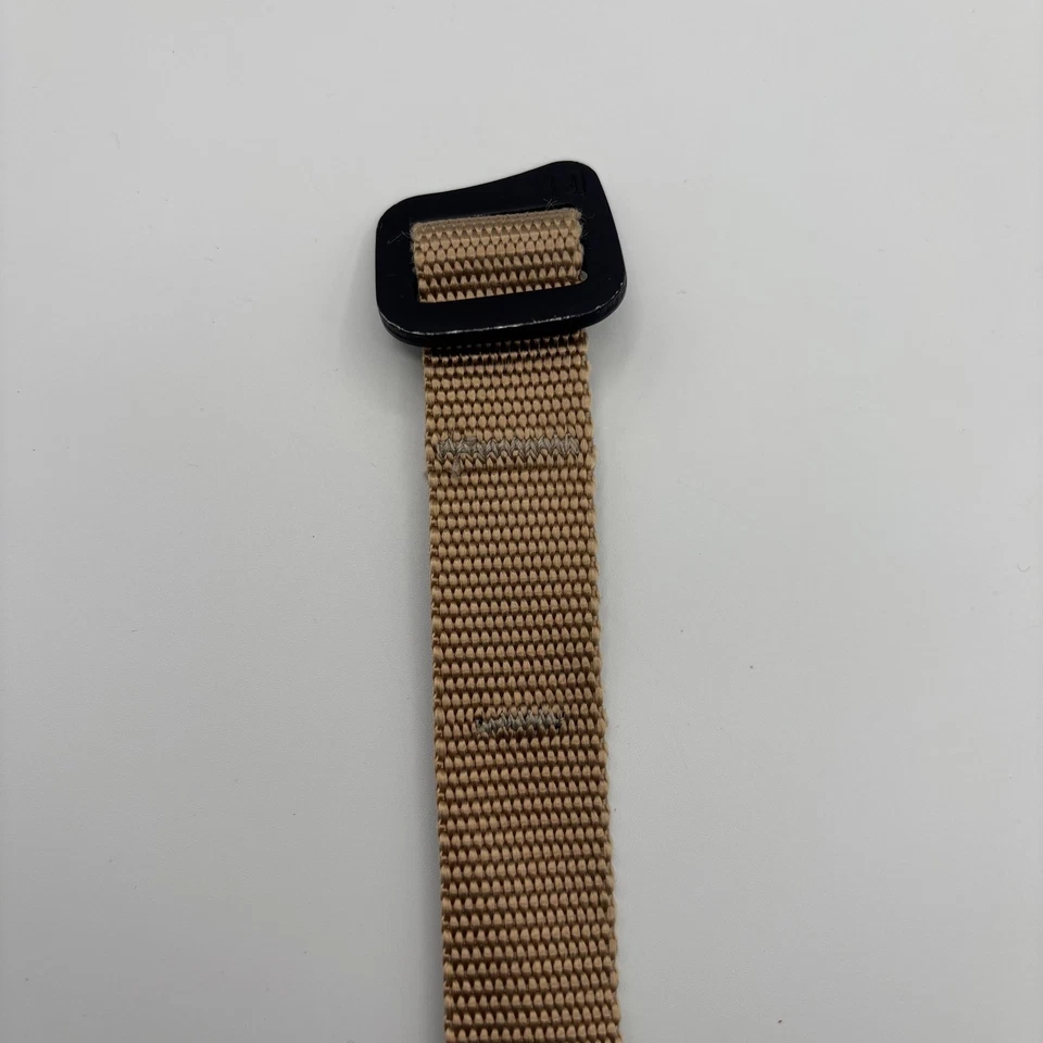 Винтажный мужской веб-ремень Y2K Patagonia желтовато-коричневый с черной пряжкой регулируемый для улицы 40 дюймов - Изображение 3 из 4