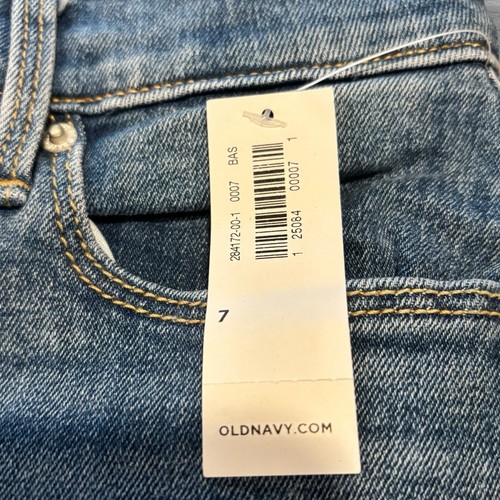 Old Navy Mädchen Boot Cut Jeans Größe 7 Used-Look ausgefranster Saum Neu mit Etikett - Bild 4 von 8