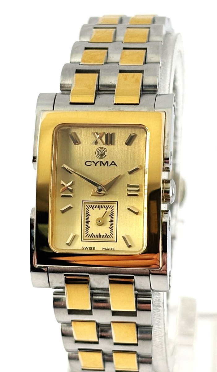 Beautiful Cyma Imperium SS & 18k Gold Tone Swiss Made Lady's Watch
