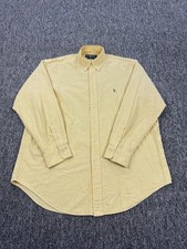 Ralph Lauren Shirt Men 16-34 Yarmouth Yellow Twill Flesh Pony Button Down Oxford
