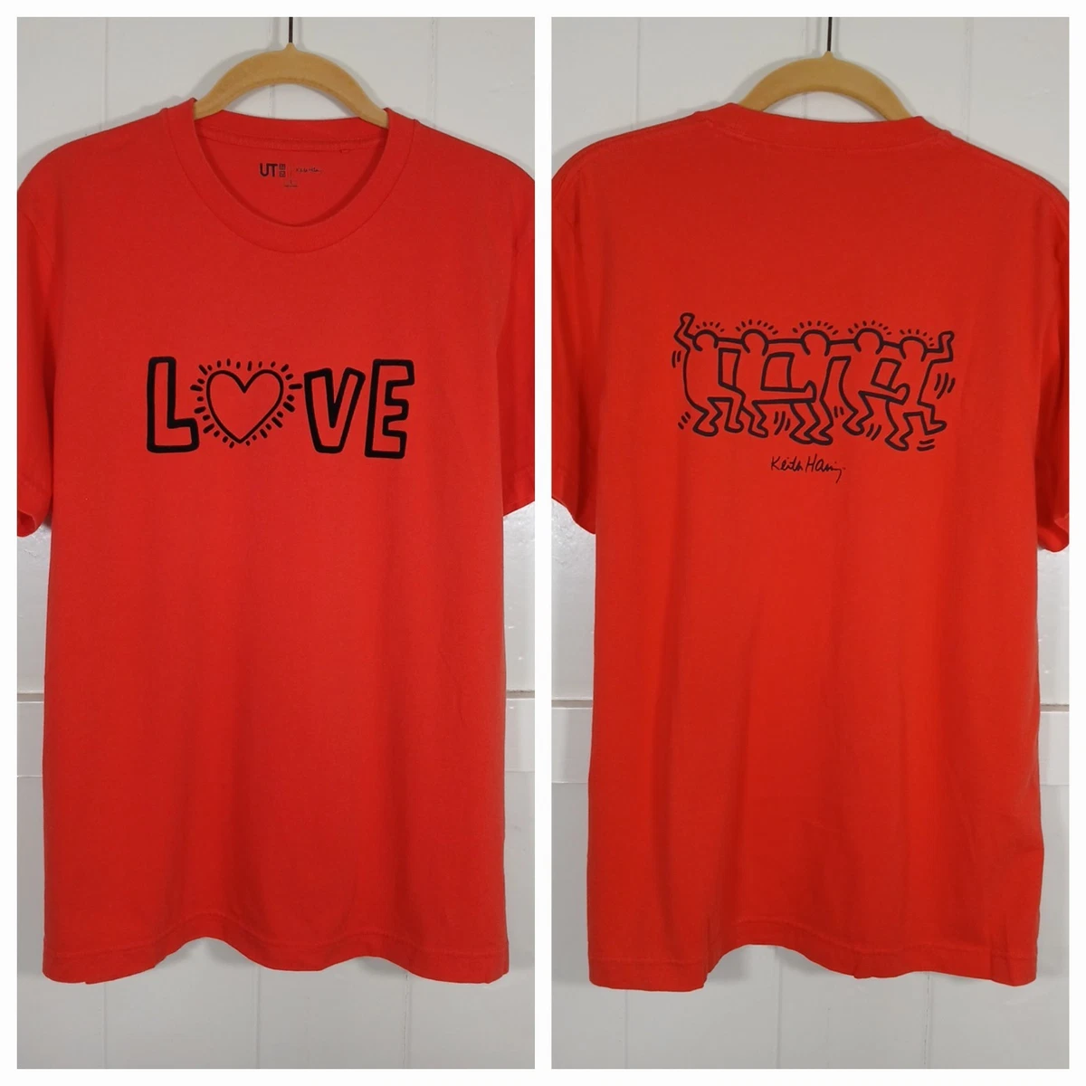 T-shirt Homme Uniqlo Orange – Col Simulé Manches Longues – Taille M
