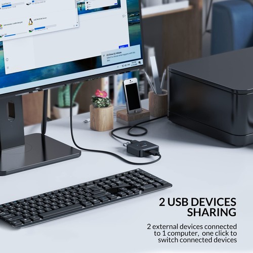 Commutateur USB 3.0 bidirectionnel 1 en 2 sorties partage 2 PCS 3,3 pieds câbles TypeA - Photo 3 sur 7