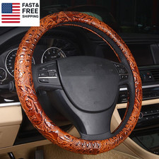 Leather Auto Car Steering Wheel Coveranti Slip Universal 15 Inchbrown Crocodil Leather Auto Car Steering Wheel Coveranti Slip Universal 15 Inchbrown Crocodil