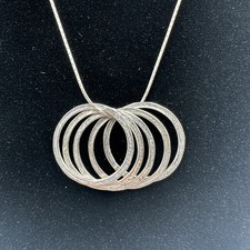 Retired Silpada 5 Textured Rings Necklace .925 Sterling Silver N1534 New w/Box