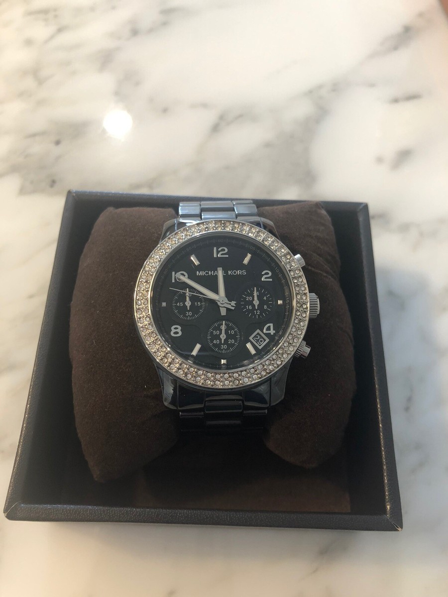 Michael Kors Black Crystal-Accent Roman Dial Watch $_12.JPG?set_id=880000500F main image 4