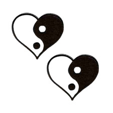 Yin Yang Heart (2-Pack) Iron On Patch
