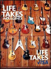2006 Visa Credit Card Vintage Print Ad Life Takes Electric Guitars Wall Art