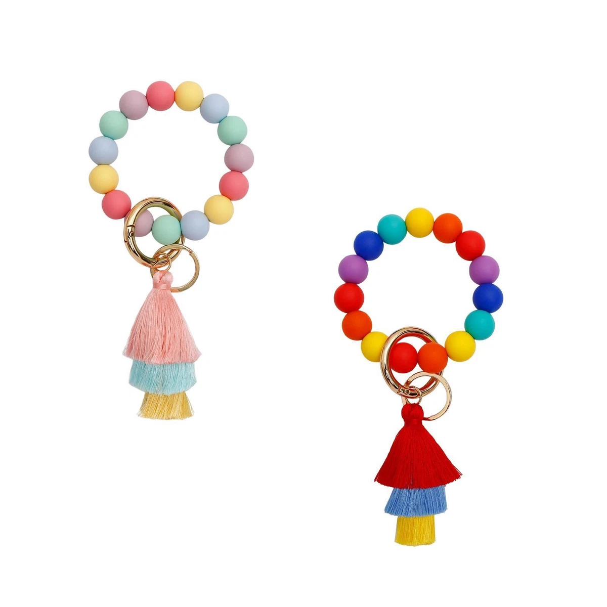 Silicone Key Ring Bracelets for Women Cute Key Holder Keyring Bangle Chain