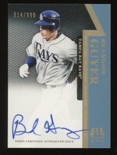 2011 Topps Tier One On the Rise Brandon Guyer Rookie Autograph RC Auto TB Rays