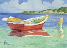 Ceramic Backsplash Tile Mural Nautical Kitchen/Bathroom/Shower - Red Rowboat