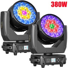 2PCS 380W LED Zoom Moving Head Stage Light RGBW DMX Beam Wash Lighting DJ Disco