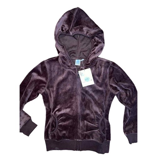 so wear it declare 2008 Y2k velour full zip jacket brown rhinestone size girls 7 - Picture 2 of 7