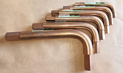 Ex MOD/|\ AMPCO Sicherheitswerkzeuge 6er Set, Beryllium Kupfer Sechskantschlüssel 5/16ths - 3/4''