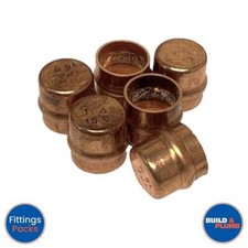 15mm Solder Ring Stop End Cap Copper Pipe Fitting Pack Pre Soldered Plumbing