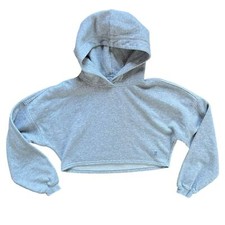 Savage x Fenty Rihanna Gray Cropped Hooded Sweatshirt Women's size XS