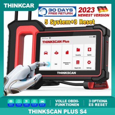 THINKSCAN PLUS S4 OBD2 Scanner Diagnose Scan Tool ECM ABS SRS TCM BCM Code Leser