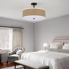 3-Lights Semi-flush Mount Ceiling Light Pendant Lamp Bedroom Chandelier Fixtures