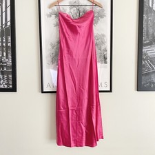 Reformation Dress NWT Joanna Silk Dress In Flambe Pink XS