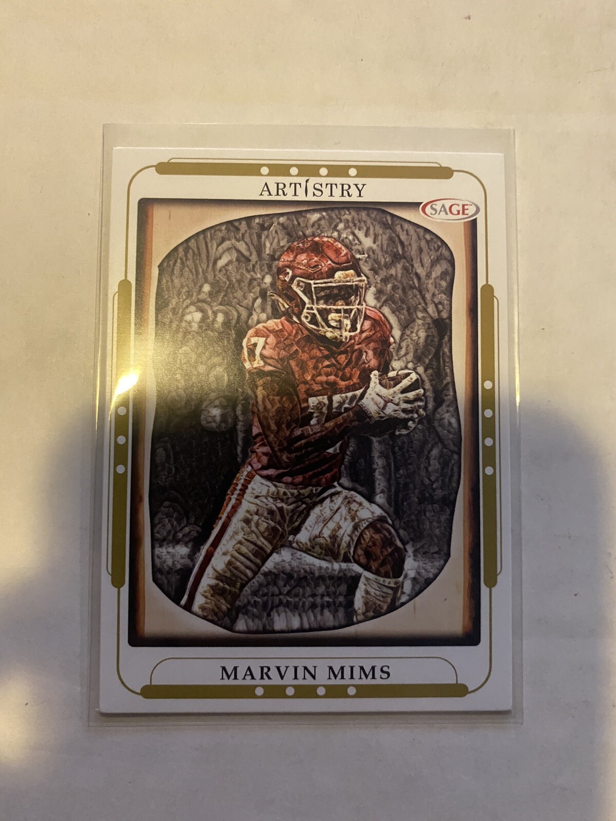 2023 Sage Artistry Football Marvin Mims RC #90 Gold Denver Broncos Oklahoma 