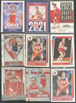 Corey Kispert 2021-22 LOT (x9) Rookie Cards Inserts Wizards Gonzaga *See Pic*