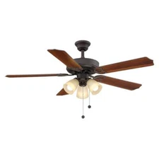 Ceiling Fan 52 in LED Light Oil Rubbed Bronze 5 Blade Reversible Indoor Quiet