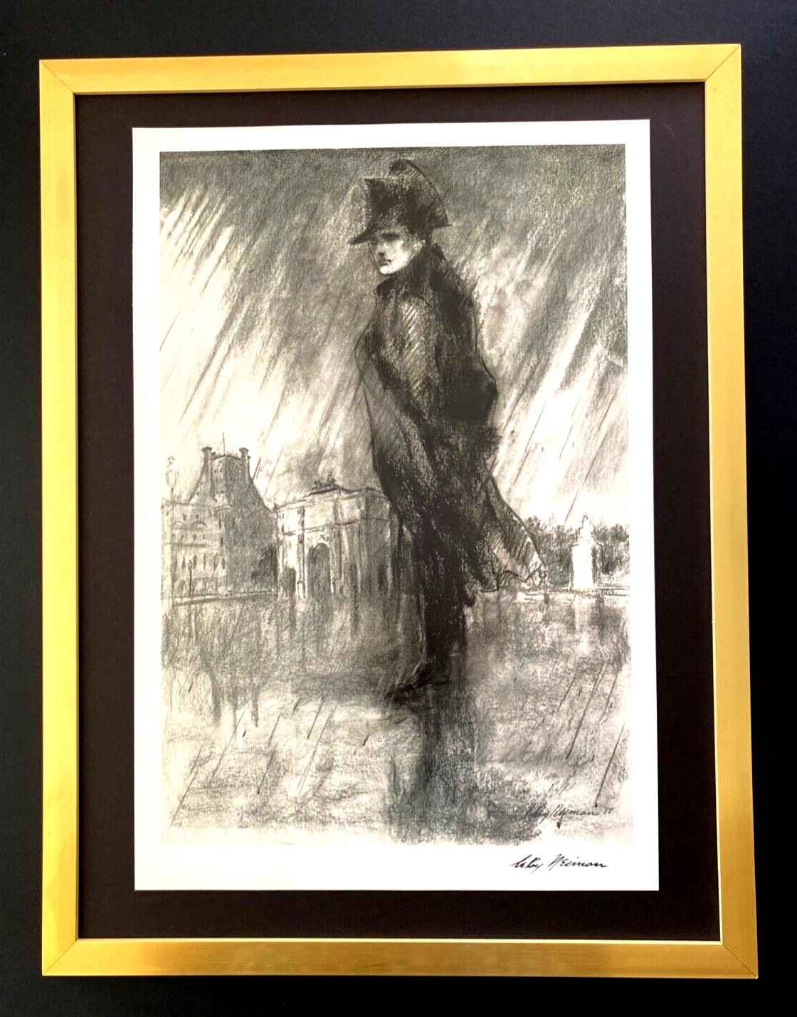 LEROY NEIMAN + NAPOLEON CIRCA 1970'S + SIGNED PRINT FRAMED