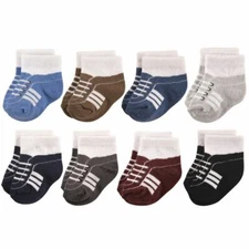 Hudson Baby Short Crew Socks, 8-Pack, Boy Athletic