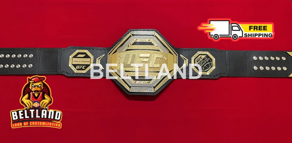 Cinturón título campeonato UFC Legacy 2 mm oro zinc talla adulto réplica cinturón Foto 4 de 4