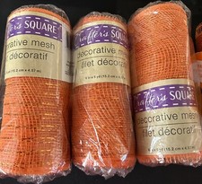 Crafter s Square Decorative Halloween Orange Mesh 6x5 yds 3 New/3used 1 Ribbon