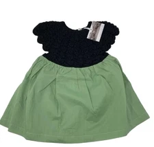 NWT Kate Quinn 12-18 Months Black Crochet and Green Organic Sleeveless Dress