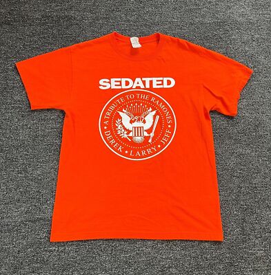 Ramones Sedated Tribute Men's Orange Jerzees T-Shirt Size Medium