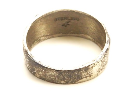 Vintage Sterling Ring, Blue/Green/Orange Coral Stone, Tapered, Size 6, JWL-303 - Foto 7 di 7