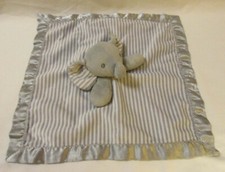 Circo Gray Elephant Security Blanket Lovey Grey Stripe Velour Satin 14" Target