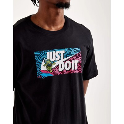 Nike T Shirt Adult Black Surfing Turtle Graphic The Nike Tee