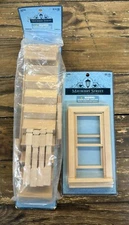 Mayberry Street Miniatures WOOD STAIRCASE And Window Unfinished Lot
