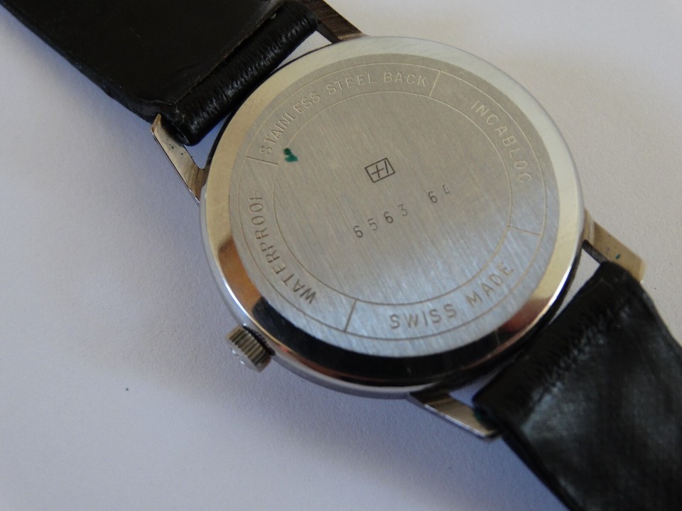 LAVINA SWISS ART DECO TANK WATCH 17 leather band works well manual wind