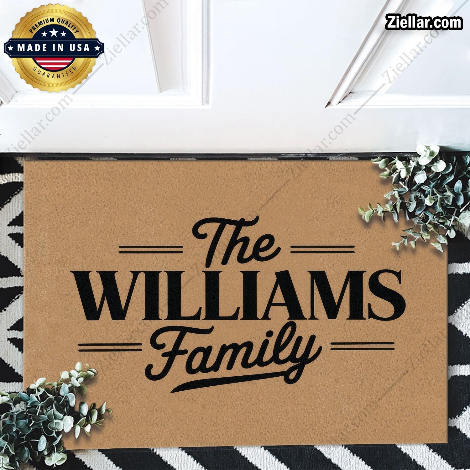 Unique Family Name Doormat - Custom Last Name Entry Rug for Front Door Decor