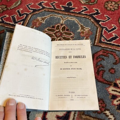 Jules MASSÉ Encyclopédie de la santé Recettes Et Formules 1861 Relié BE Rare !