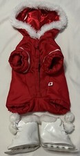 Build A Bear Red Ski Outfit Suit Wardrobe With Ski Boots 3-Piece Set