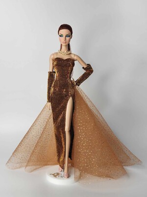 Barbie Doll Model Dress Gown Outfit Dress New For Dolls Fashion Royalty  Barbie Model Silk Stone