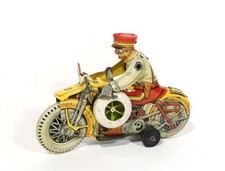 Original Vintage Marx Wind Up Tin Litho Motorcycle Cop Policeman  Working 
