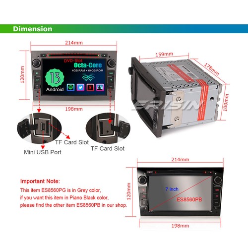 8-Core Android 14 Car Stereo GPS Vauxhall Corsa C/D Signum Combo Zafira DAB+64GB - Picture 21 of 23