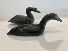 Carved Stone Sculpture by Samwillie Iqatuq Geese/animals figurines