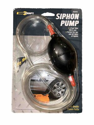 #ad SHOP CRAFT Siphon Pump amp; 6#x27; Clear Hose for Auto Car Home Aquarium Gas Liquid 8 $12.99