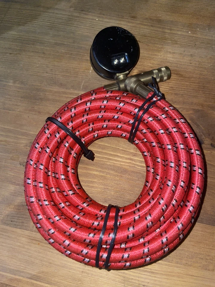 Manguera de aire genuina de fábrica GM con manómetro de presión de neumáticos 100 psi Foto 2 de 4