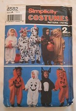 Simplicity Pattern 8582 Kids Halloween Costume Sewing Pattern Boys Girls