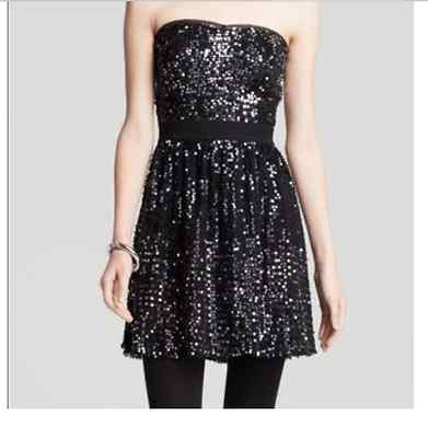 NWT Aqua black sequin strapless Cocktail Dress size S M (marked M runs  small) | eBay